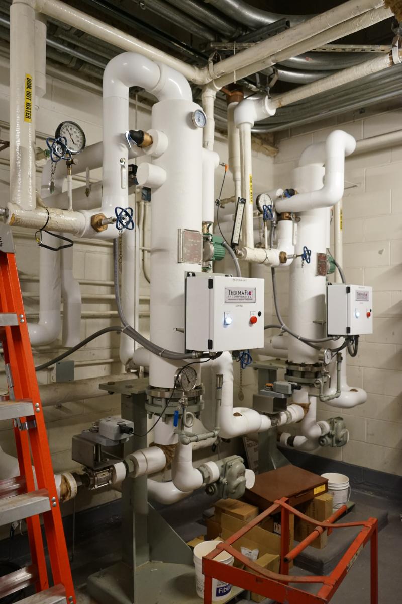 Commercial plumbing installation with advanced water and backflow systems by Herman Goldner Co., Inc. providing 24/7 plumbing services for hospitals, schools, and office buildings in Philadelphia.